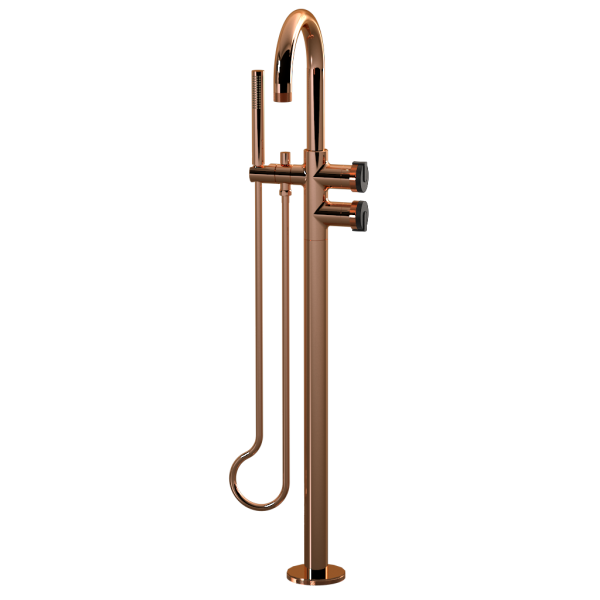 Graff MOD+ Змішувач для ванни підлоговий мідь/чорний