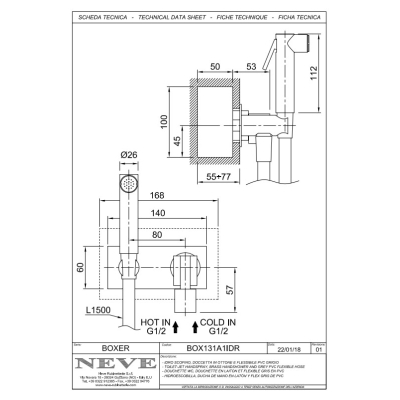 Гігієнічний душ Neve - Boxer BOX131A1IDR