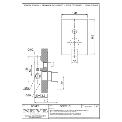 Змішувач для душу Neve - Boxer BOX531C