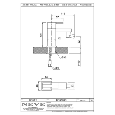 Змішувач для біде Neve - Boxer BOX539C