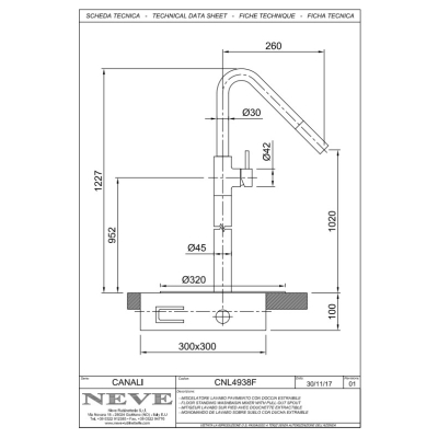 Змішувач для умивальника Neve - Canali CNL4938F