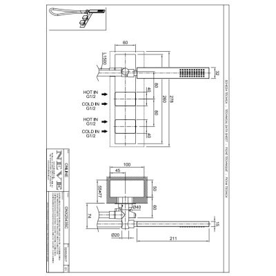 Змішувач для душу Neve - Online ONX2543SC