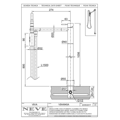 Змішувач для ванної кімнати Neve - Viva VIX4940A