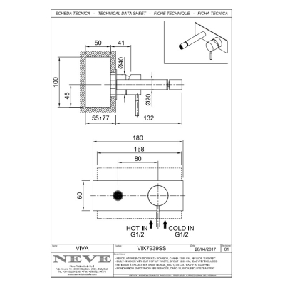 Змішувач для біде Neve - Viva VIX7939SS