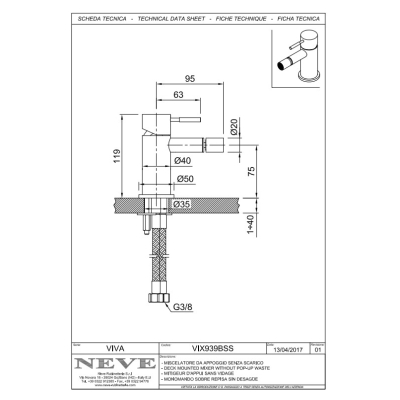 Змішувач для біде Neve - Viva VIX939BSS