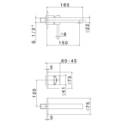 Змішувач для умивальника New Form - Mini-X 61328E