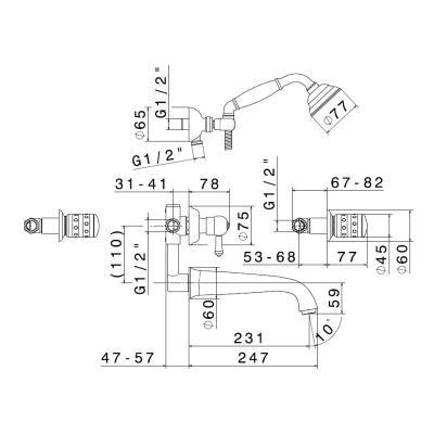 Змішувач для ванни New Form - Deluxe Prestige 68145