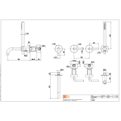 Змішувач для ванни Quadro Design. сталь 1469