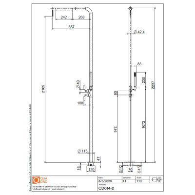 Quadro Design Вуличний душ  – Levo  CD014.2