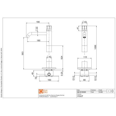 Змішувач для раковини Quadro Design – Modo. сталь 1705T