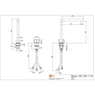 Змішувач для раковини Quadro Design – Modo. сталь 1732
