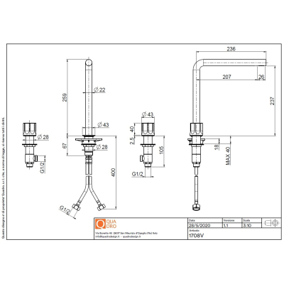 Змішувач для раковини Quadro Design – Modo. сталь 1708V