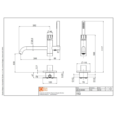 Змішувач для ванни Quadro Design-Modo. сталь 1762