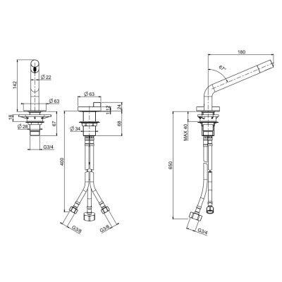 Змішувач для раковини Quadro Design - Q. сталь 1831