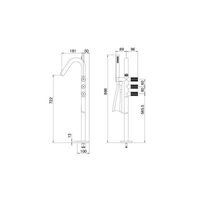 Treemme змішувач для ванни 22mm RWIT 6084 IS 01