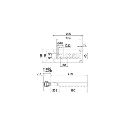Treemme змішувач для ванни 22mm RWIT 6005 IS 51