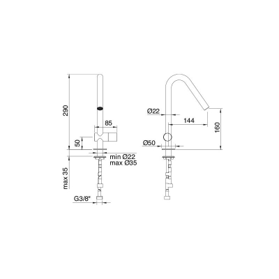 Treemme змішувач для раковини 22mm IT 1111 È 2H ZZ