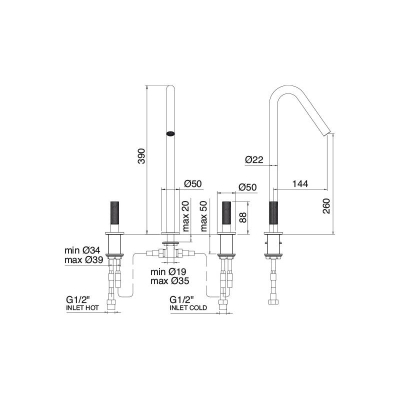 Treemme змішувач для раковини 22mm IT 6016 IS 2G ZZ