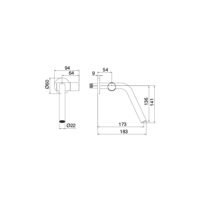 Treemme змішувач для раковини 22mm RWIT 1151 IS 03