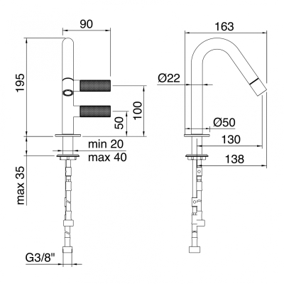 Treemme змішувач для біде 22mm IT 3024 IS 2G ZZ
