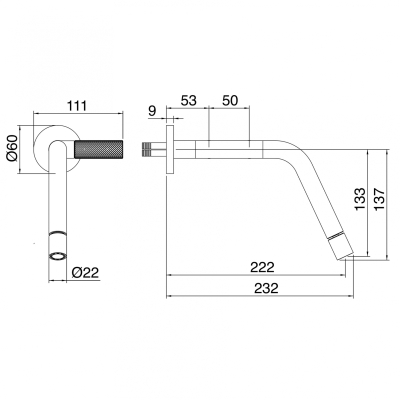 Treemme змішувач для біде 22mm RWIT 3028 IS 03