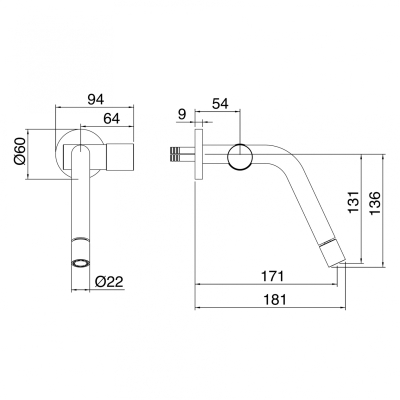 Treemme змішувач для біде 22mm RWIT 1178 IS 03