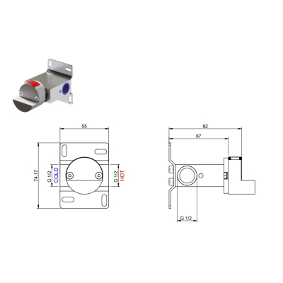 Treemme змішувач для біде 22mm RWIT 3028 IS 03