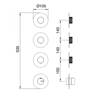 Treemme змішувач для душу 22mm RWIT 6075 IS 01