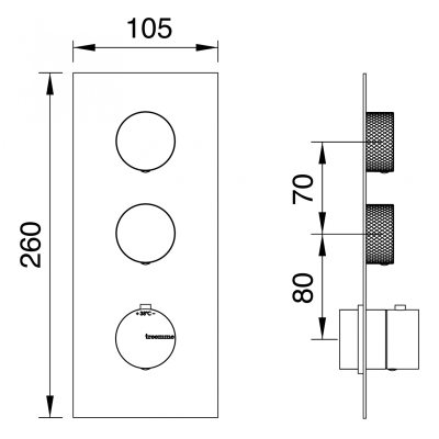 Treemme змішувач для душу 22mm RWIT 6086 IS 35