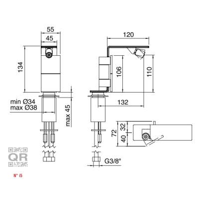 Treemme змішувач для біде 5mm IT 2524 IS 5F ZZ