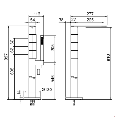 Treemme змішувач для ванни 5mm RWIT 2584 IS 05