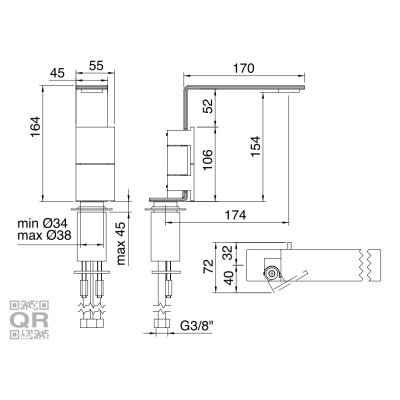 Treemme змішувач для раковини 5mm IT 2514 IS 5F ZZ