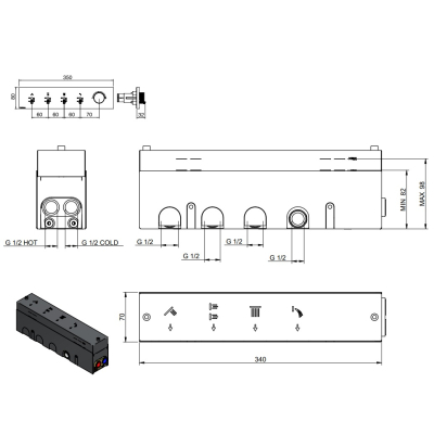 Treemme змішувач для душу Watt RWIT 2BE4 IS 01