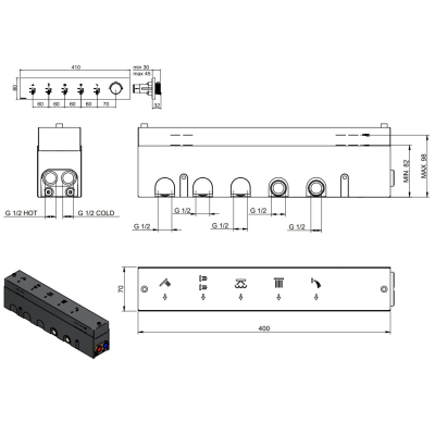 Treemme змішувач для душу Watt RWIT 2BE5 IS 01