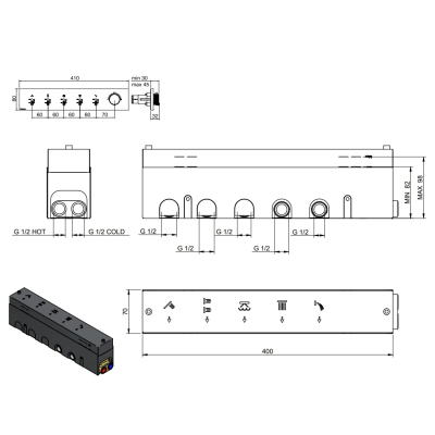 Treemme змішувач для душу Watt RWIT 2BF5 IS 01