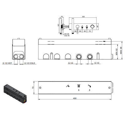 Treemme змішувач для душу Watt RWIT 2B98 IS 01