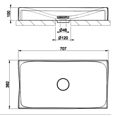 Gessi Incastri раковина накладна 75603