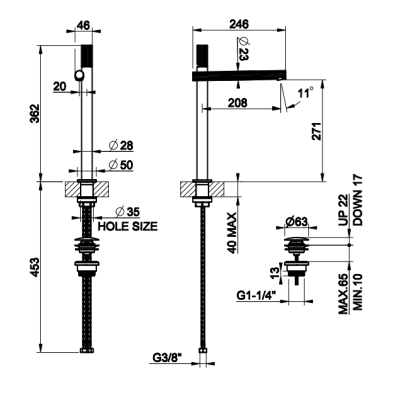 Gessi Incastri змішувач для раковини 75053