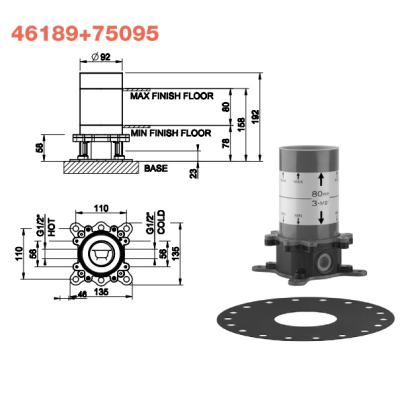 Gessi Incastri змішувач для раковини підлоговий 75095