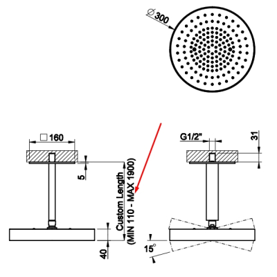 Gessi Incastri душова лійка 75170
