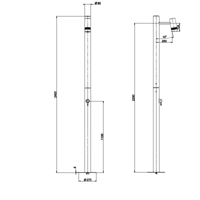 Aquaelite Outdoor вуличний душ CL040E