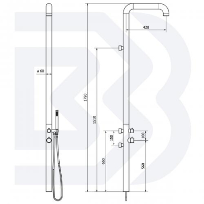 Bianchi Outdoor вуличний душ CLDSTL303200