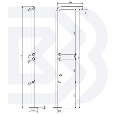 Bianchi Outdoor вуличний душ CLDSTL308000