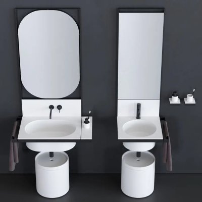 Cielo Elle Tonda раковина з дзеркалом та структурою 50см
