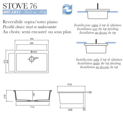 Bleu Provence Kitchen Stove76 кухонна мийка LK14