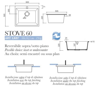 Bleu Provence Kitchen Stove60 кухонна мийка LK09