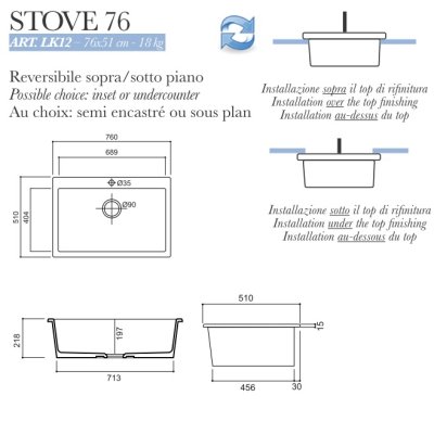 Bleu Provence Kitchen Stove76 кухонна мийка LK12