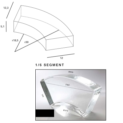 Poesia Glass Bricks Curved скло блок 29*8.5*5.3