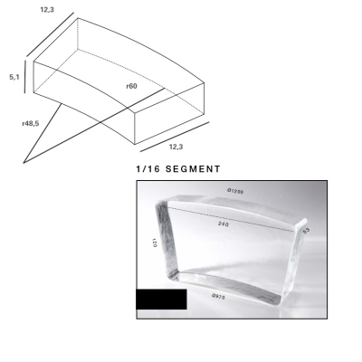 Poesia Glass Bricks Curved скло блок 24*12*5.3