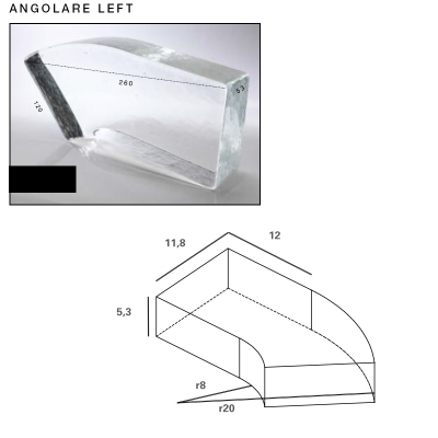 Poesia Glass Bricks Curved скло блок 12*5.3*26